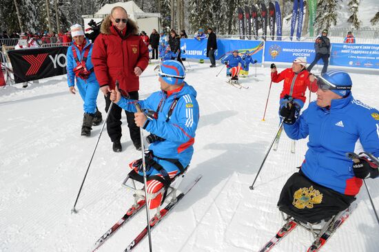 Putin at Paralympic championshp on ski races and biathlon