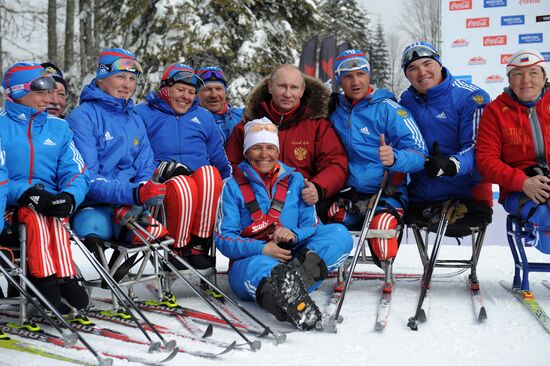 Putin at Paralympic championship on ski races and biathlon