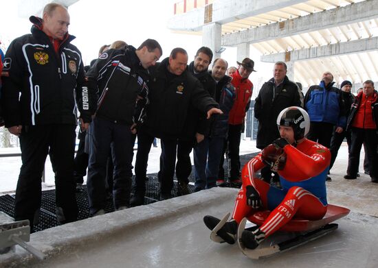 Dmitry Medvedev, Vladimir Putin visit bobsleigh and luge track