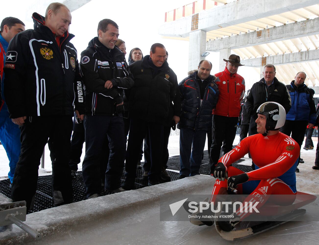 Dmitry Medvedev, Vladimir Putin visit bobsleigh and luge track