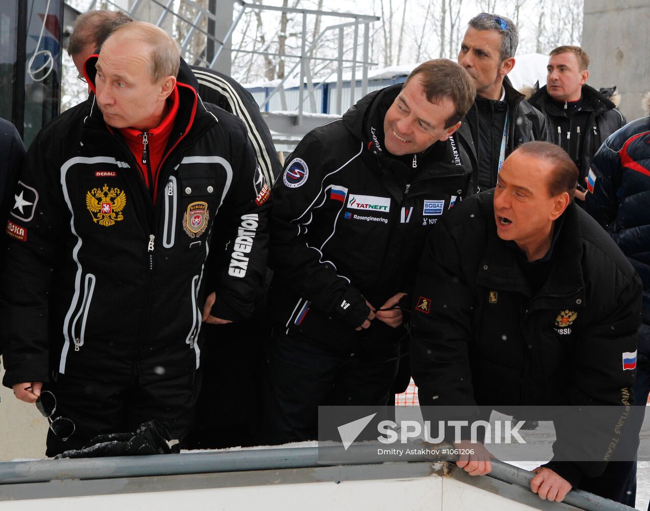 Dmitry Medvedev, Vladimir Putin visit bobsleigh and luge track