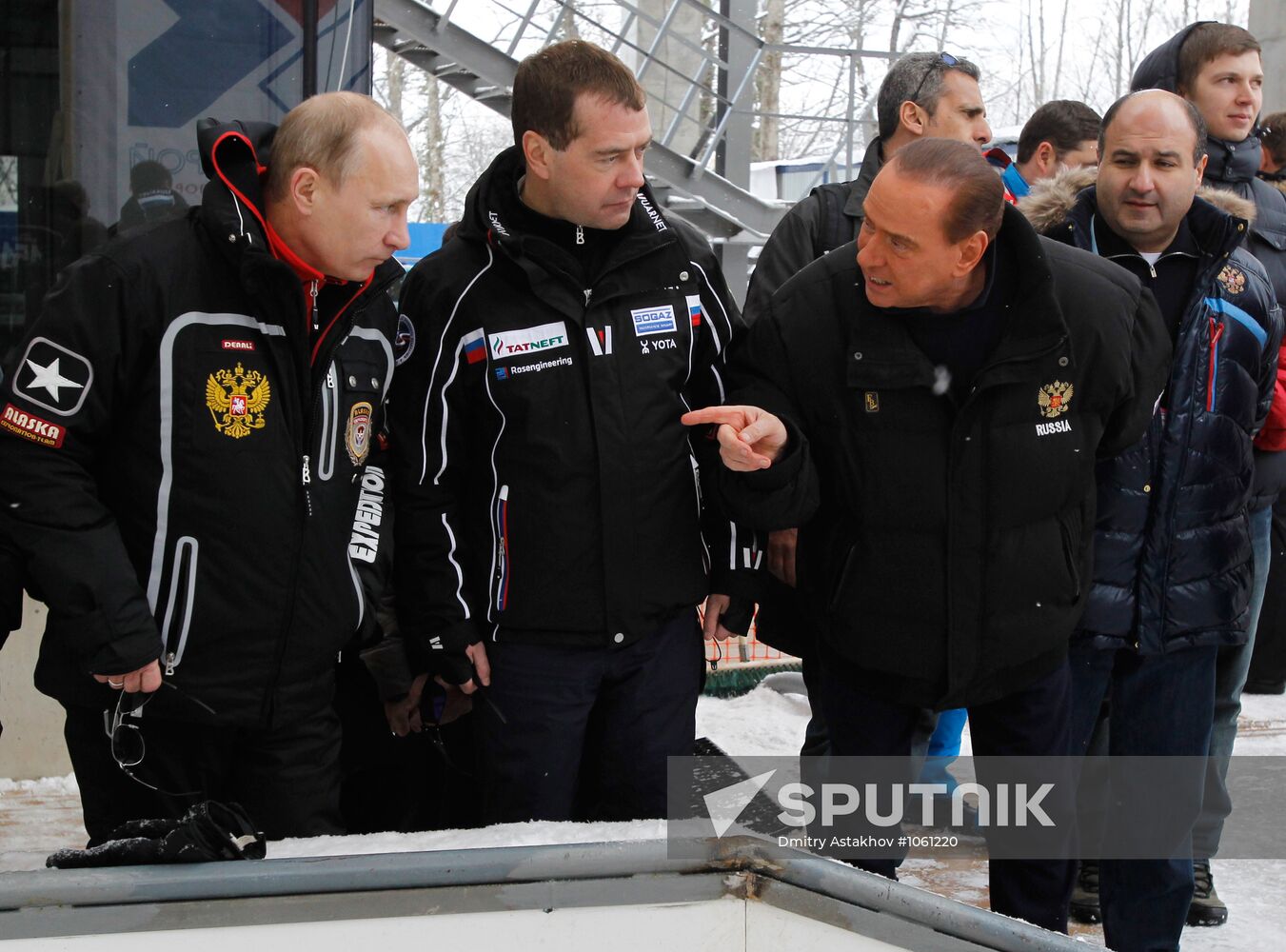 Dmitry Medvedev, Vladimir Putin visit bobsleigh and luge track