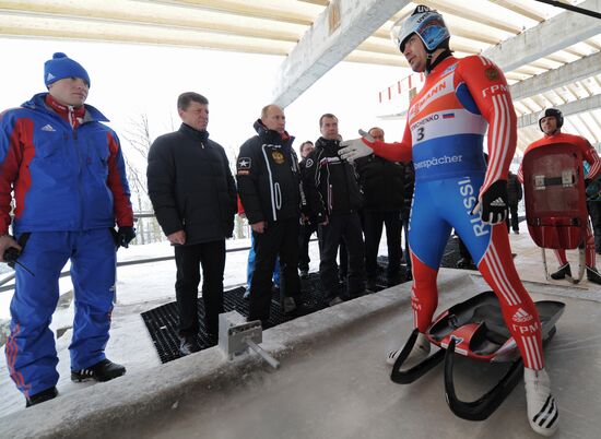 Dmitry Medvedev, Vladimir Putin visit bobsleigh and luge track