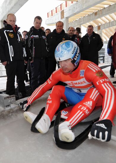 Dmitry Medvedev, Vladimir Putin visit bobsleigh and luge track