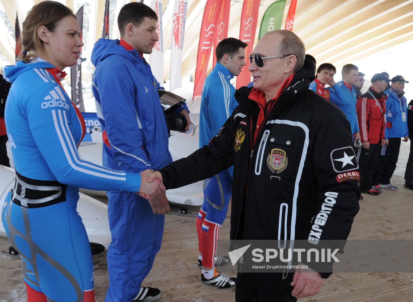 Dmitry Medvedev, Vladimir Putin visit bobsleigh and luge track