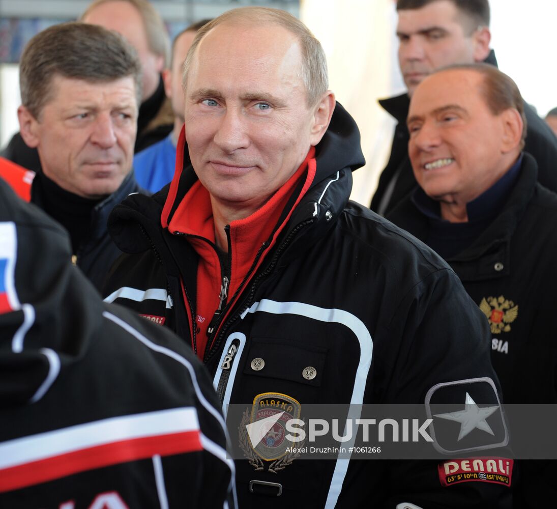 Dmitry Medvedev, Vladimir Putin visit bobsleigh and luge track