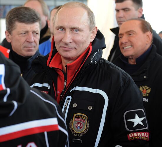 Dmitry Medvedev, Vladimir Putin visit bobsleigh and luge track