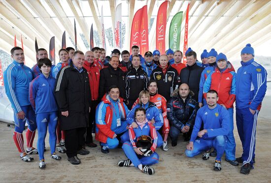 Dmitry Medvedev, Vladimir Putin visit bobsleigh and luge track