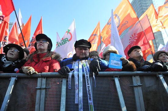 For Fair Elections rally on Novy Arbat street