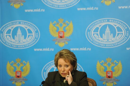 News conference with Valentina Matviyenko