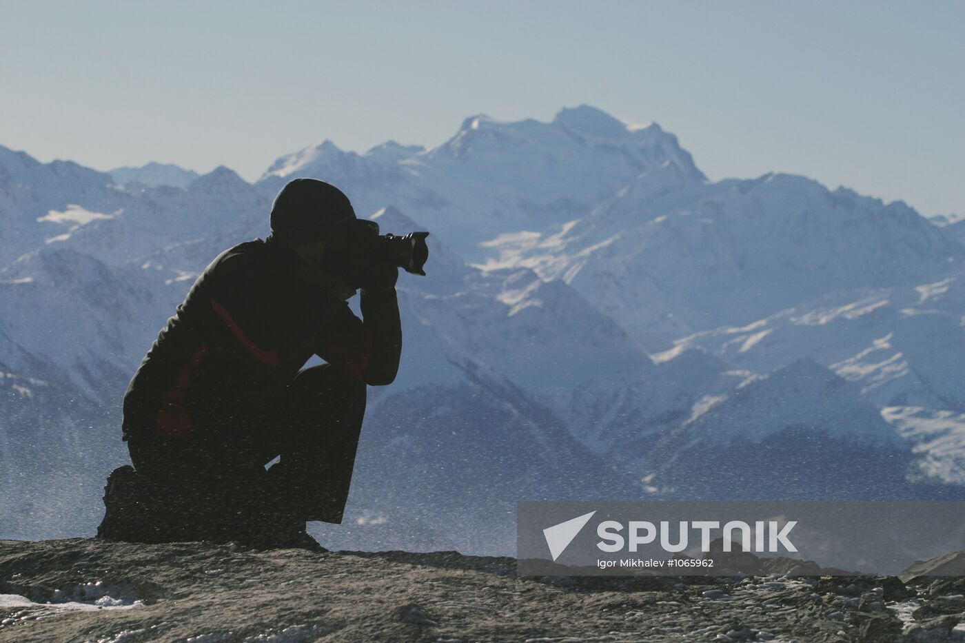 Photographer in Swiss Alps