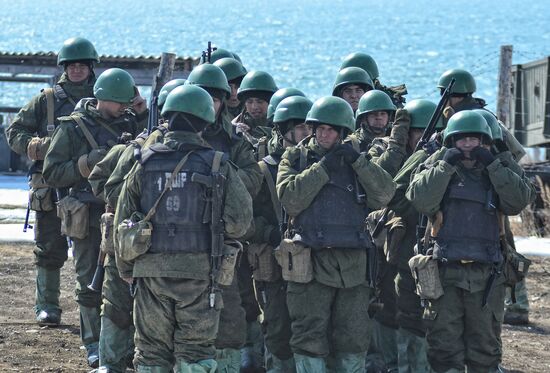 Pacific Fleet marines training in Primorye