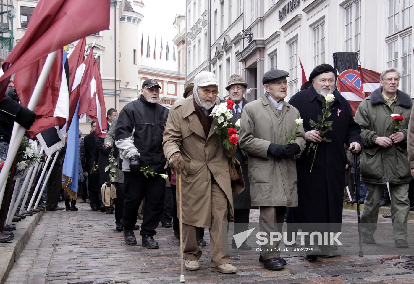 Waffen-SS veterans march in Riga