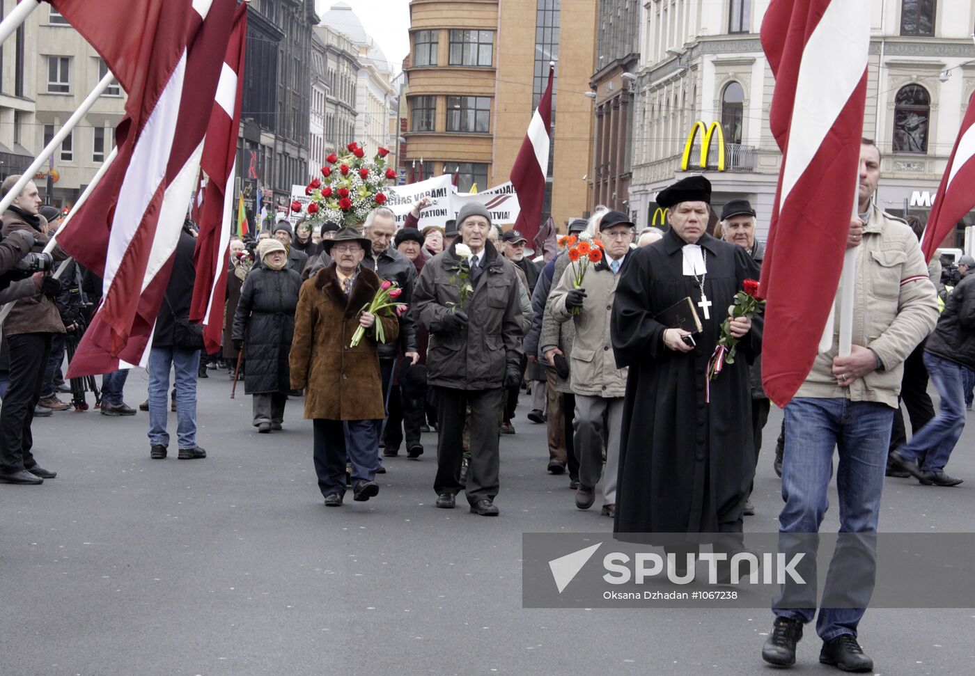 Waffen-SS veterans march in Riga