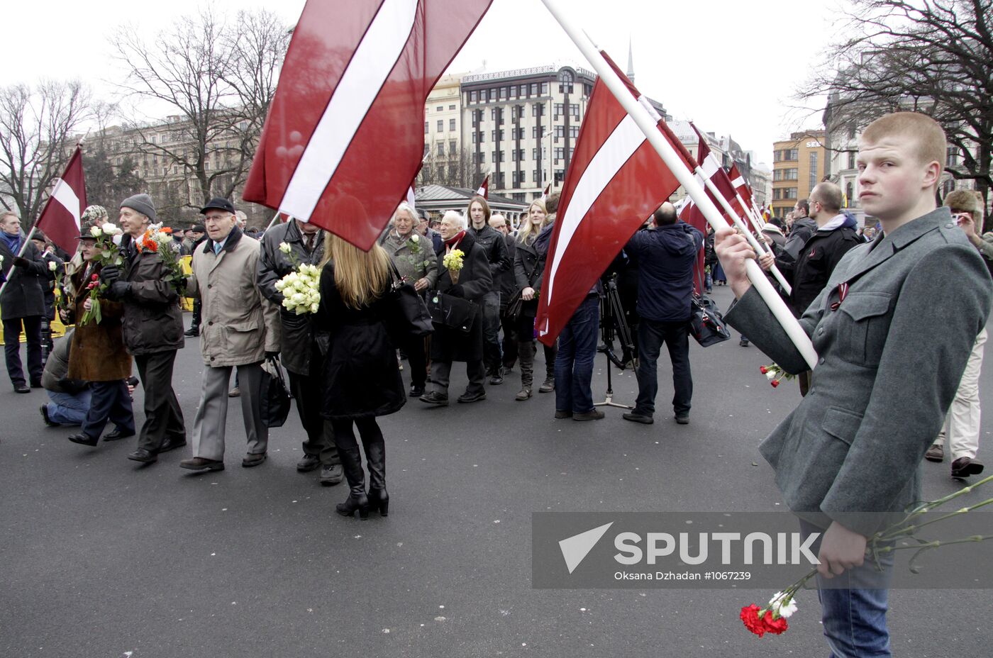 Waffen-SS veterans march in Riga