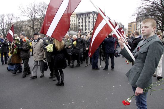 Waffen-SS veterans march in Riga
