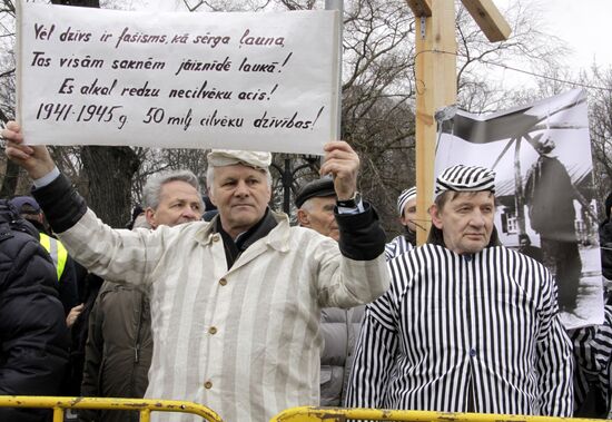 Waffen-SS veterans march in Riga