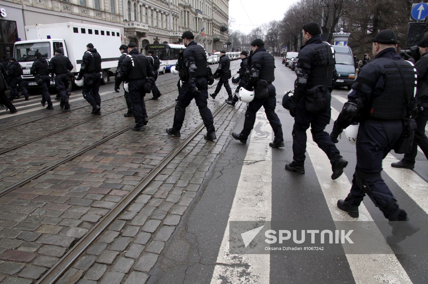 Waffen-SS veterans march in Riga