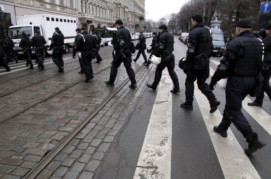 Waffen-SS veterans march in Riga