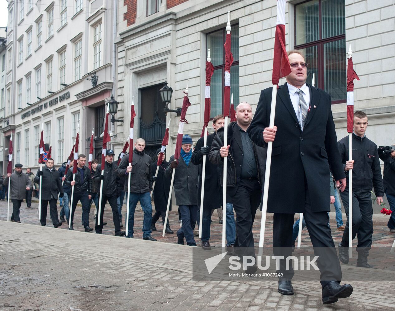 Waffen-SS veterans march in Riga