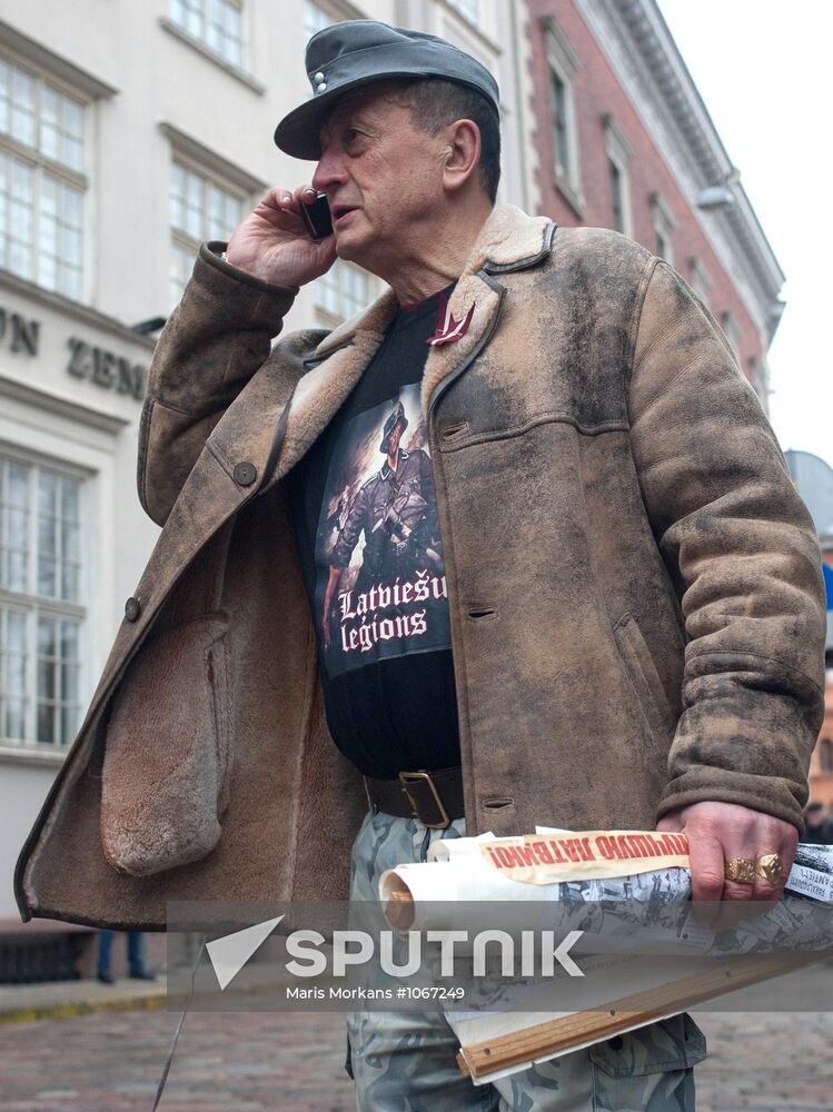 Waffen-SS veterans march in Riga