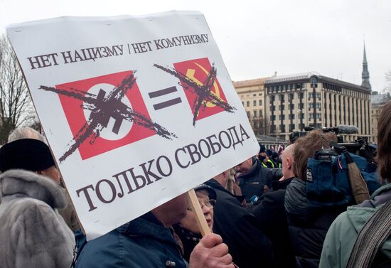 Waffen-SS veterans march in Riga
