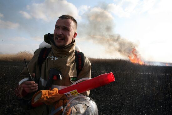Fire-fighting operations in Astrakhan Region