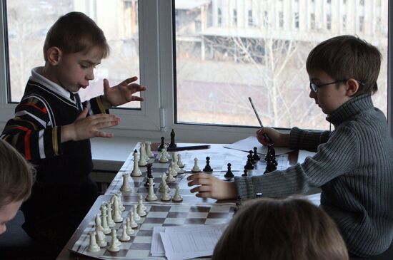 Chess championship among children under 10 years in Vladivostok