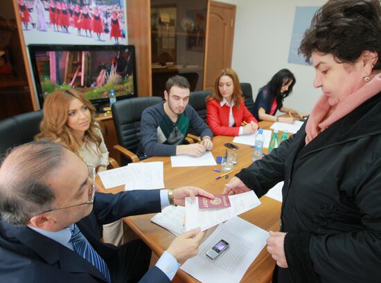 Voting place of South Ossetia presidential election in Moscow