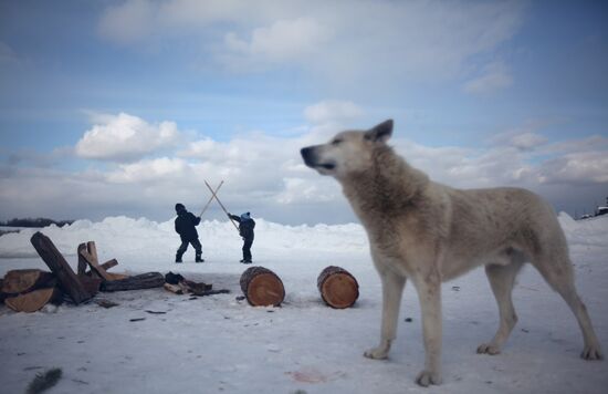 Reindeer herder's day in Erbogachen village in Irkutsk region