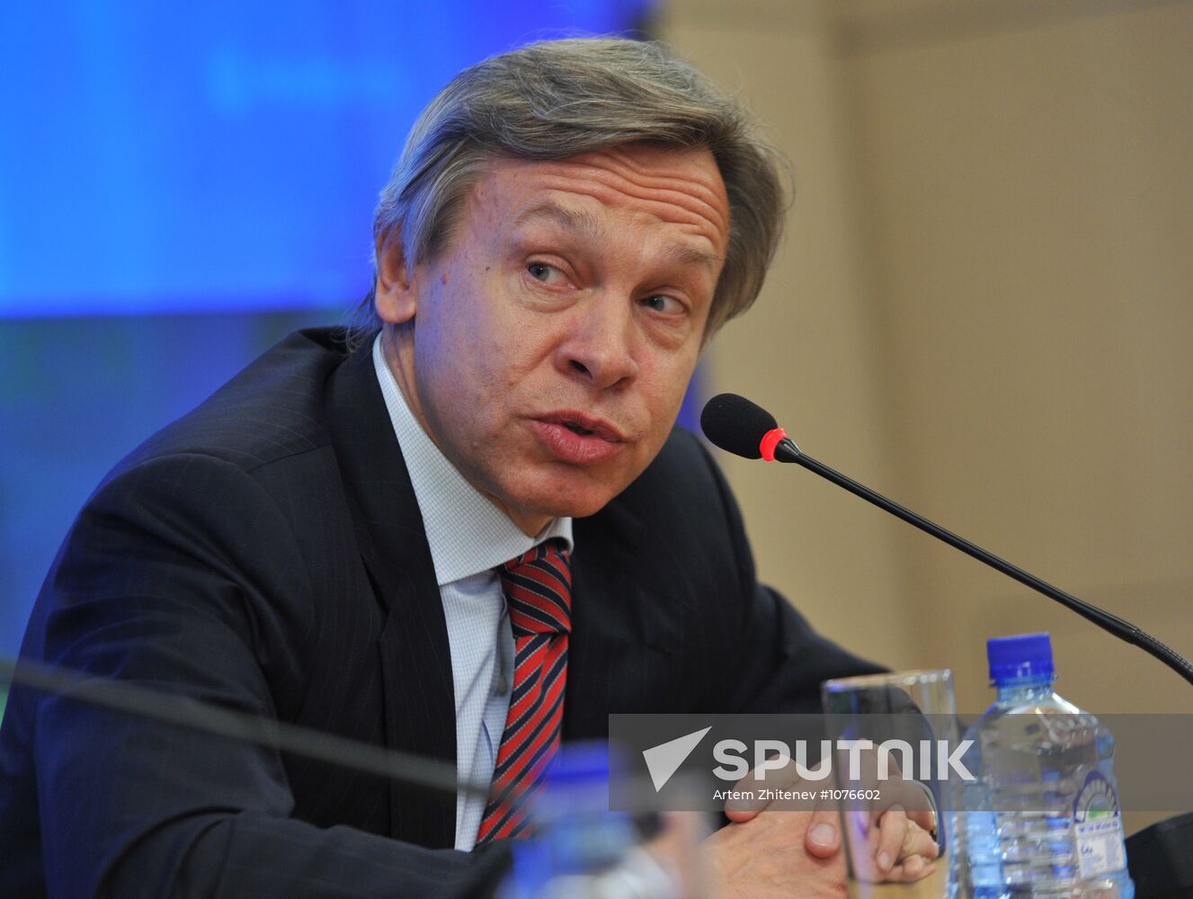 Russian State Duma Deputy Alexei Pushkov holds press conference