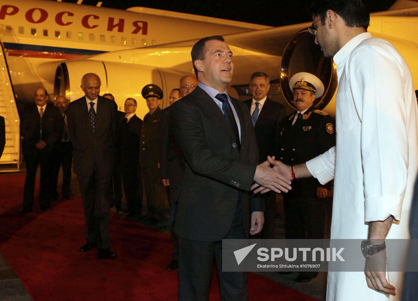 Dmitry Medvedev arrives in New Delhi