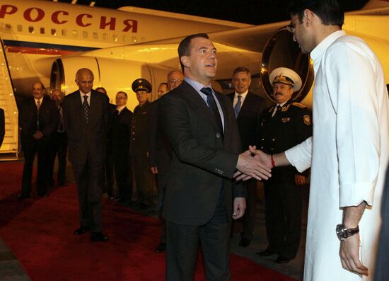 Dmitry Medvedev arrives in New Delhi