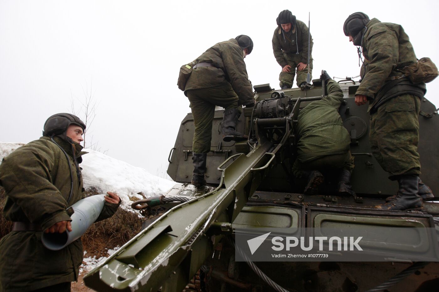 Heavy artillery firing on the Luga shooting range