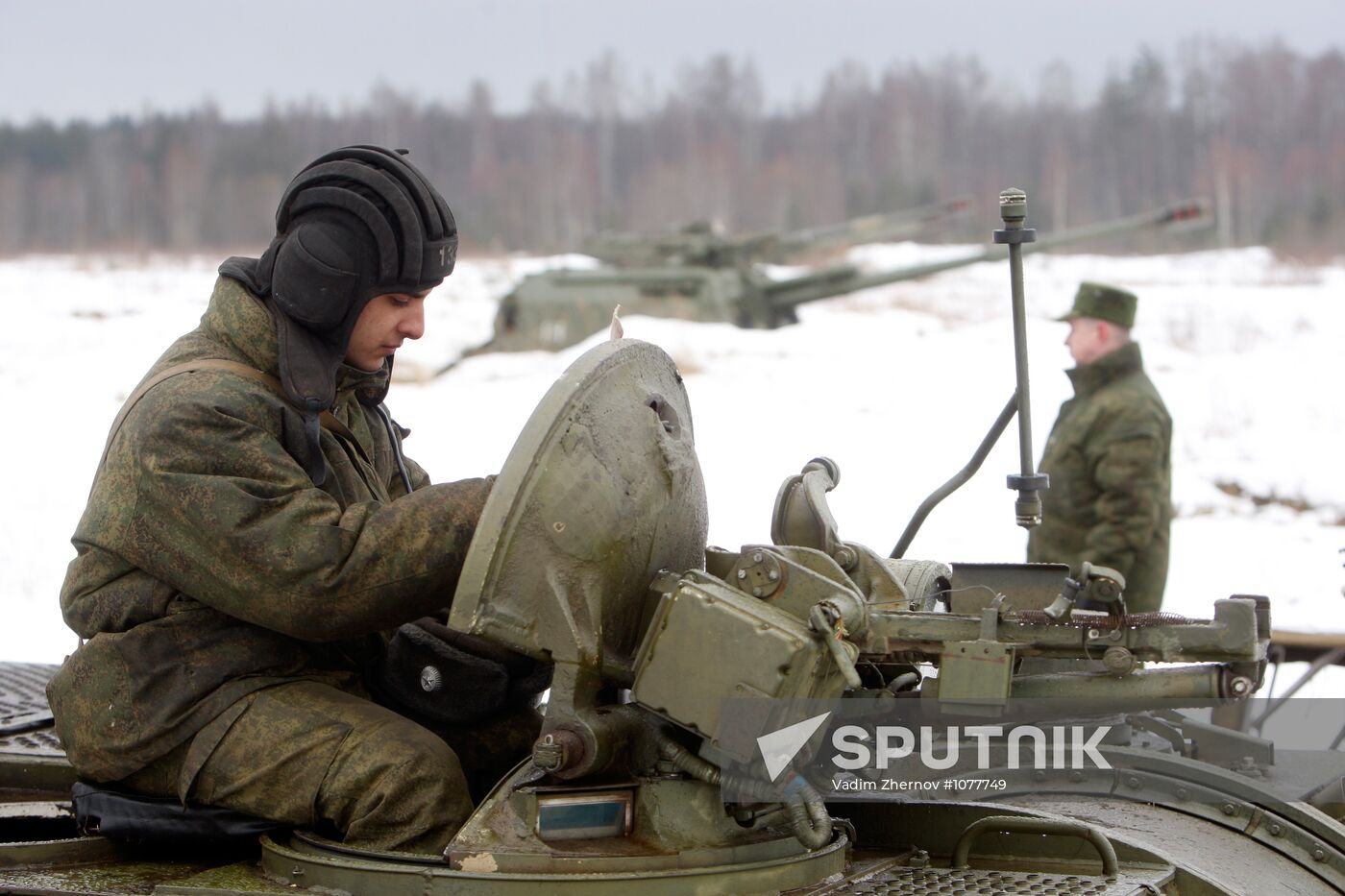 Heavy artillery firing on the Luga shooting range