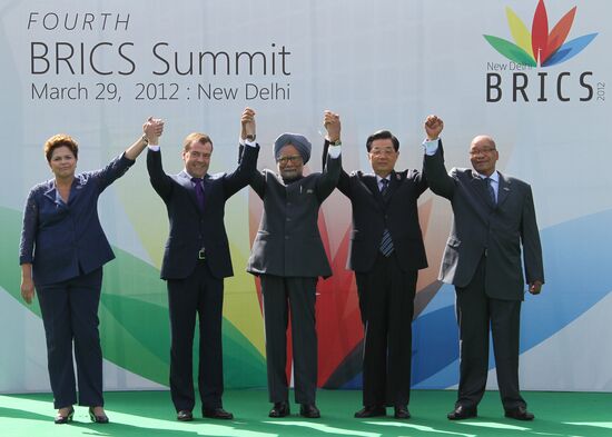 Dmitry Medvedev attends BRIC summit