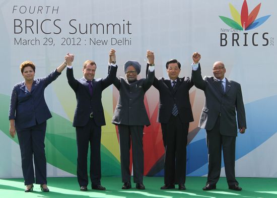 Dmitry Medvedev attends BRIC summit