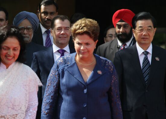 Dmitry Medvedev attends BRIC summit