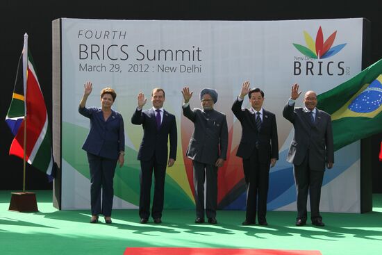 Dmitry Medvedev attends BRIC summit