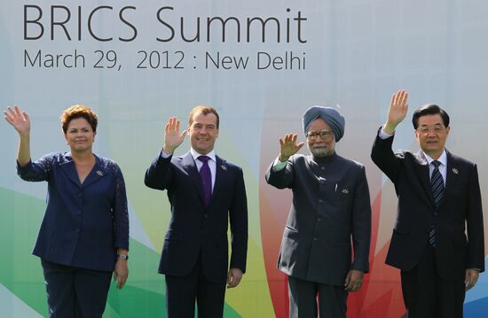 Dmitry Medvedev attends BRIC summit