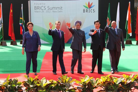 Dmitry Medvedev attends BRIC summit