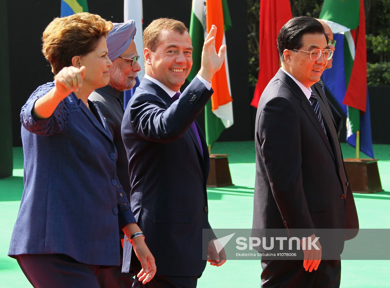 Dmitry Medvedev attends BRIC summit