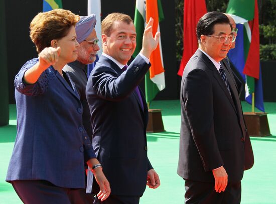 Dmitry Medvedev attends BRIC summit