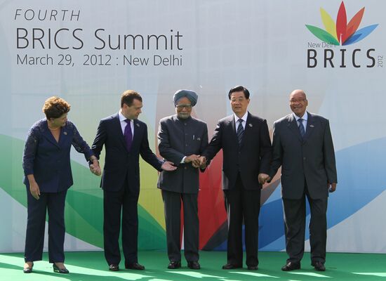 Dmitry Medvedev attends BRIC summit