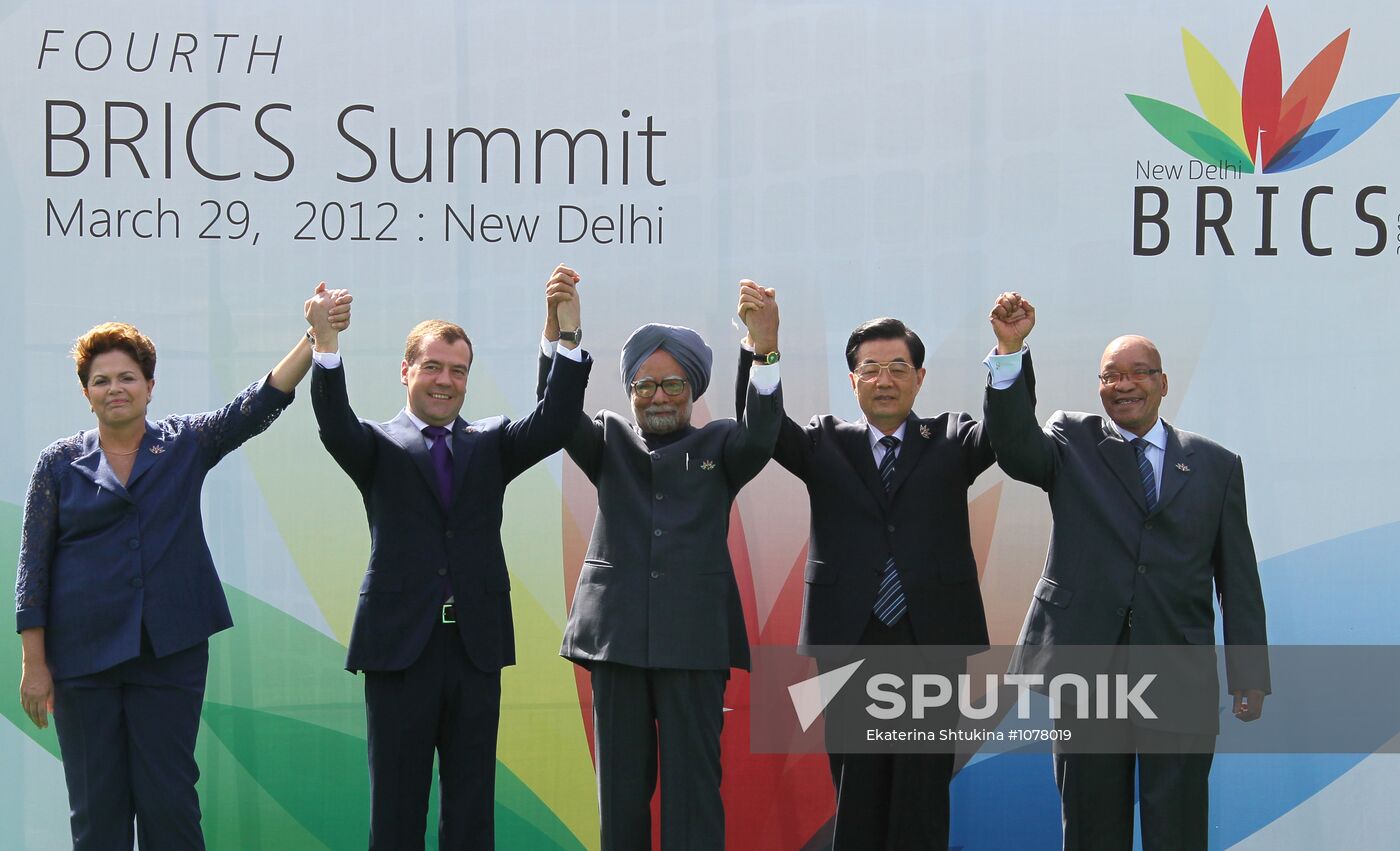 Dmitry Medvedev attends BRIC summit