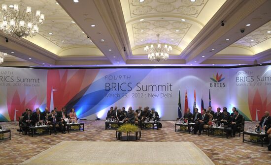Dmitry Medvedev attends BRIC summit