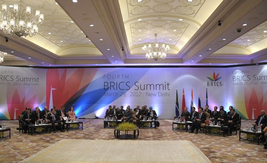 Dmitry Medvedev attends BRIC summit