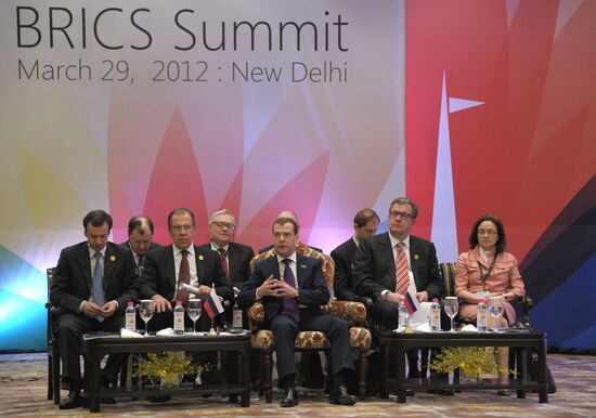 Dmitry Medvedev attends BRIC summit