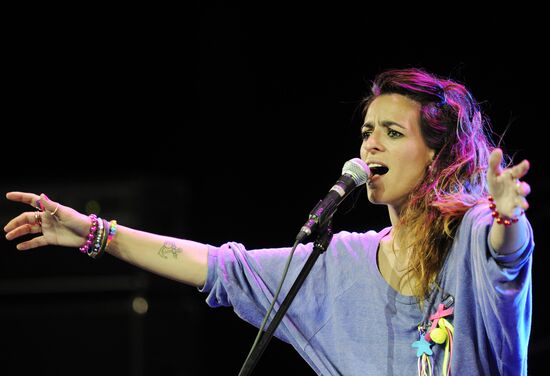 Spanish singer Bebe performs in Moscow