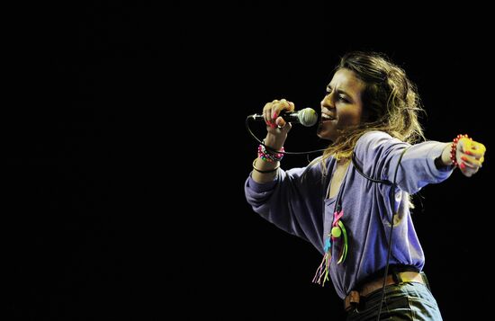 Spanish singer Bebe performs in Moscow